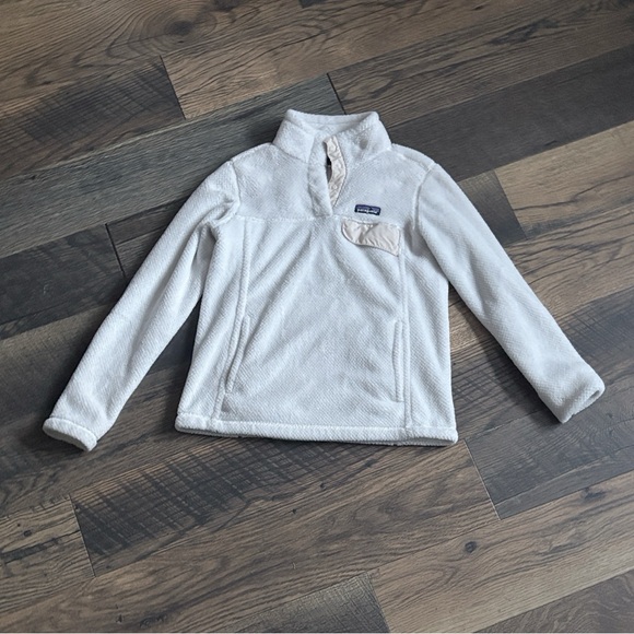 Patagonia Re-Tool Snap-T® Cream Off White Fleece Pullover Jacket Sweatshirt Sz S - Picture 2 of 7